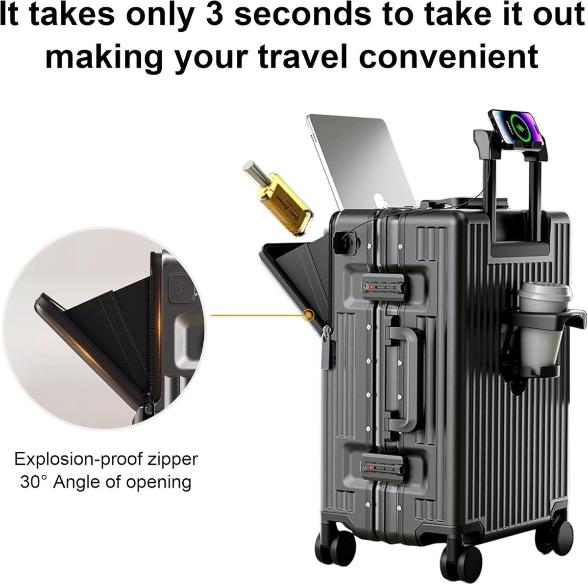 26 Inch Large Suitcase TSA Lock PC Hard Shell Aluminium Frame Spinner - Kwikley