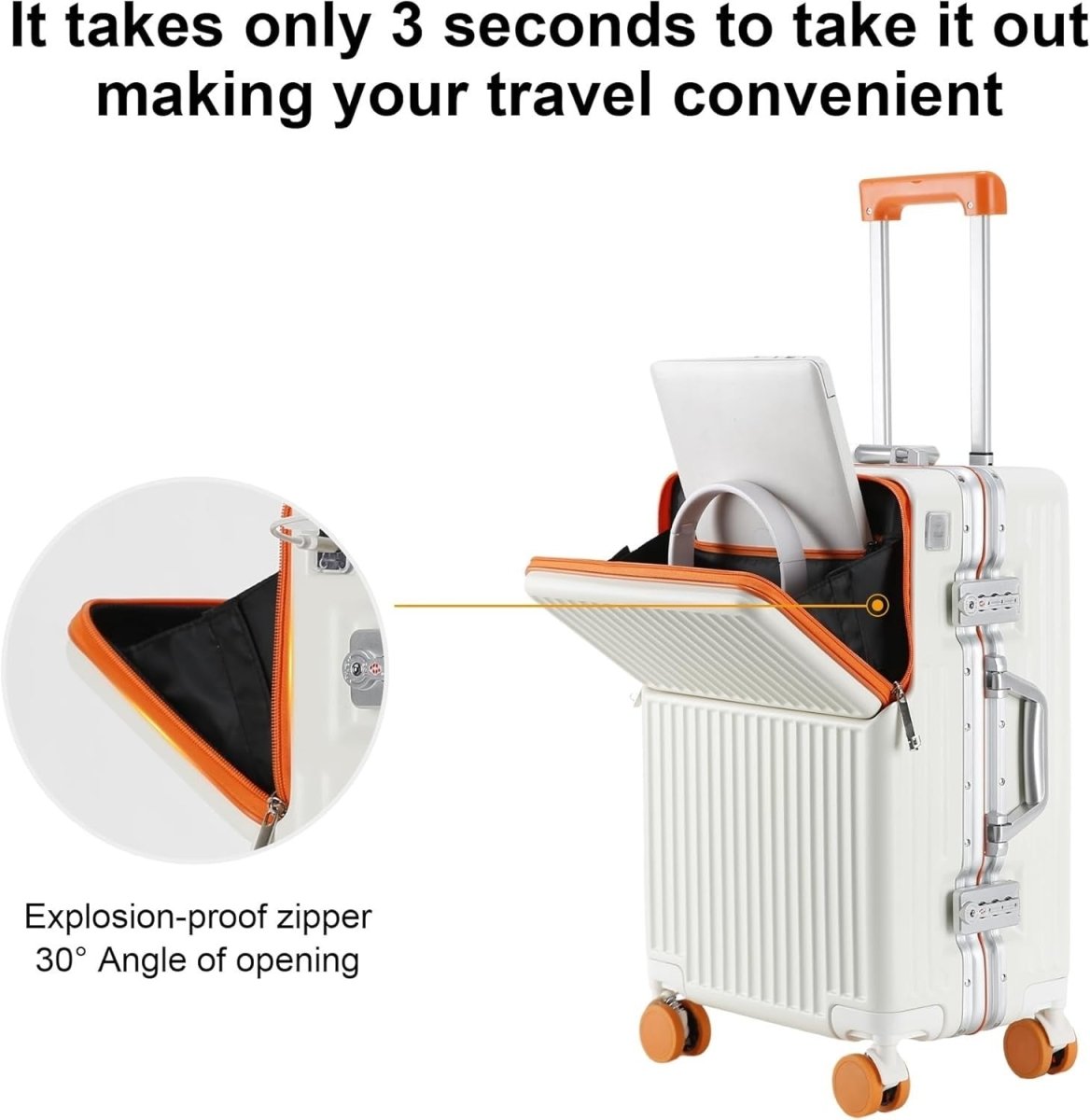 26 Inch Large Travel Suitcase PC Hard Shell Aluminium Frame TSA 360 Wheels - Kwikley