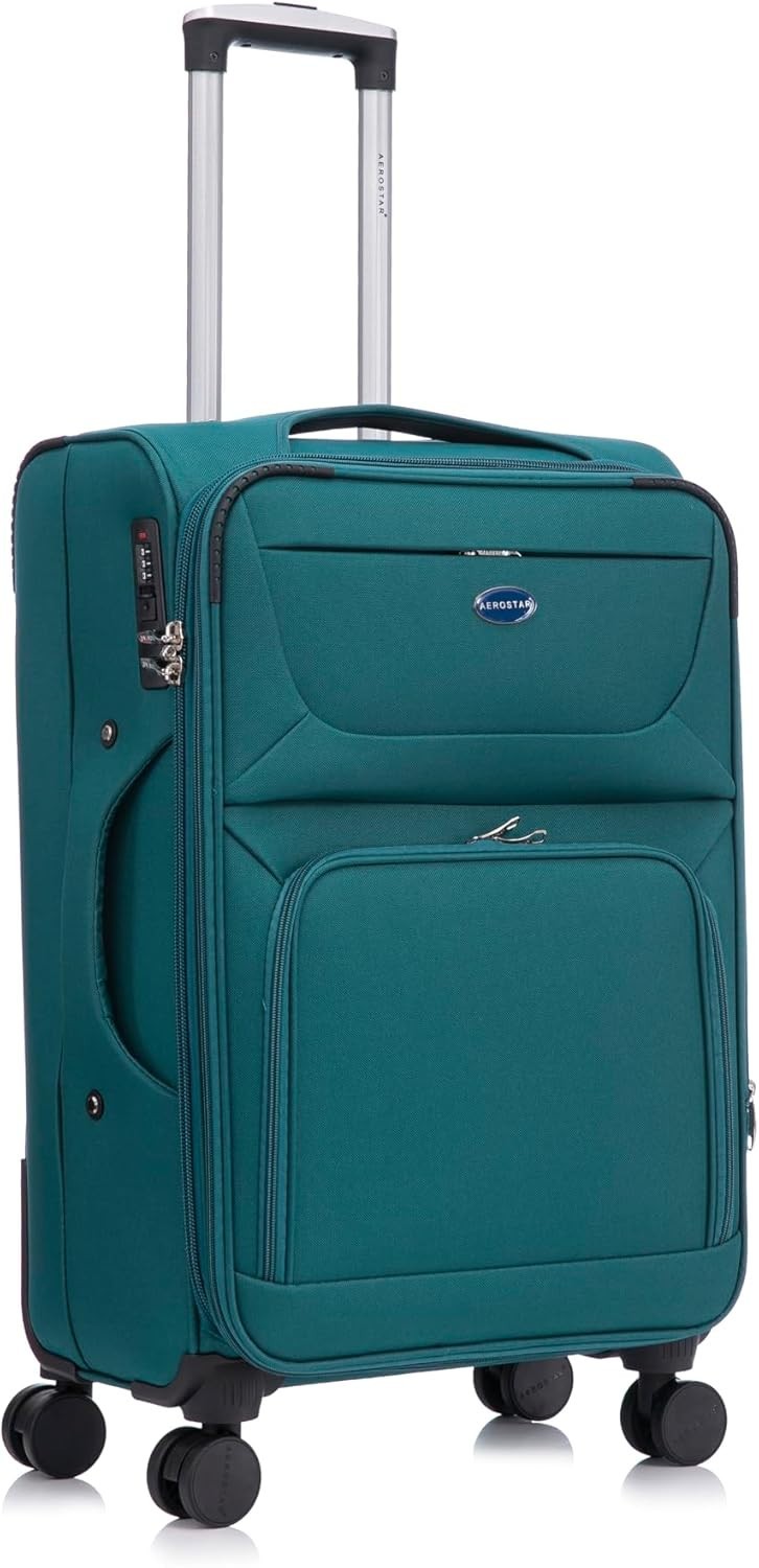 26” Medium Soft Check In Suitcase Expandable Lightweight 4 Wheel Luggage 78L - Kwikley
