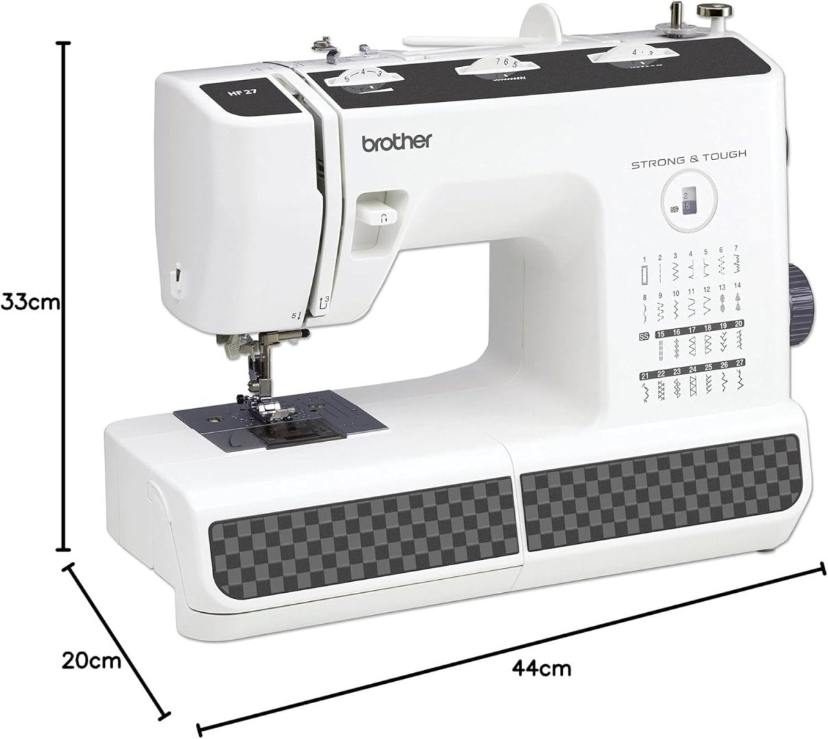 27 Stitch Sewing Machine Auto Buttonhole Free Arm LED Light - Kwikley