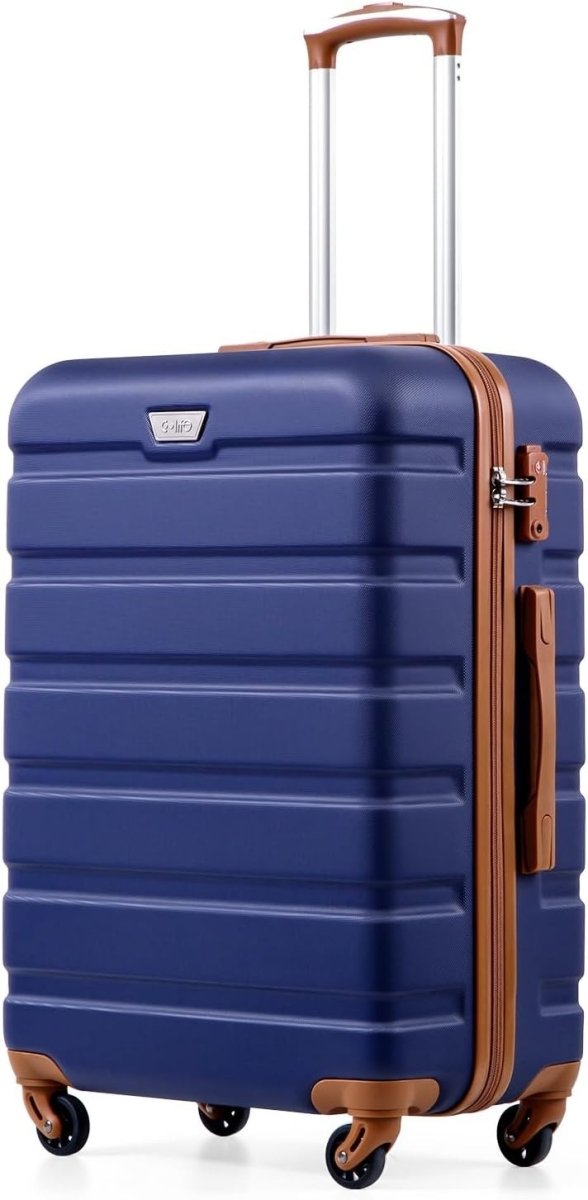 28 Inch Large Checked Suitcase Lightweight Hard Shell Spinner Wheels TSA - Kwikley
