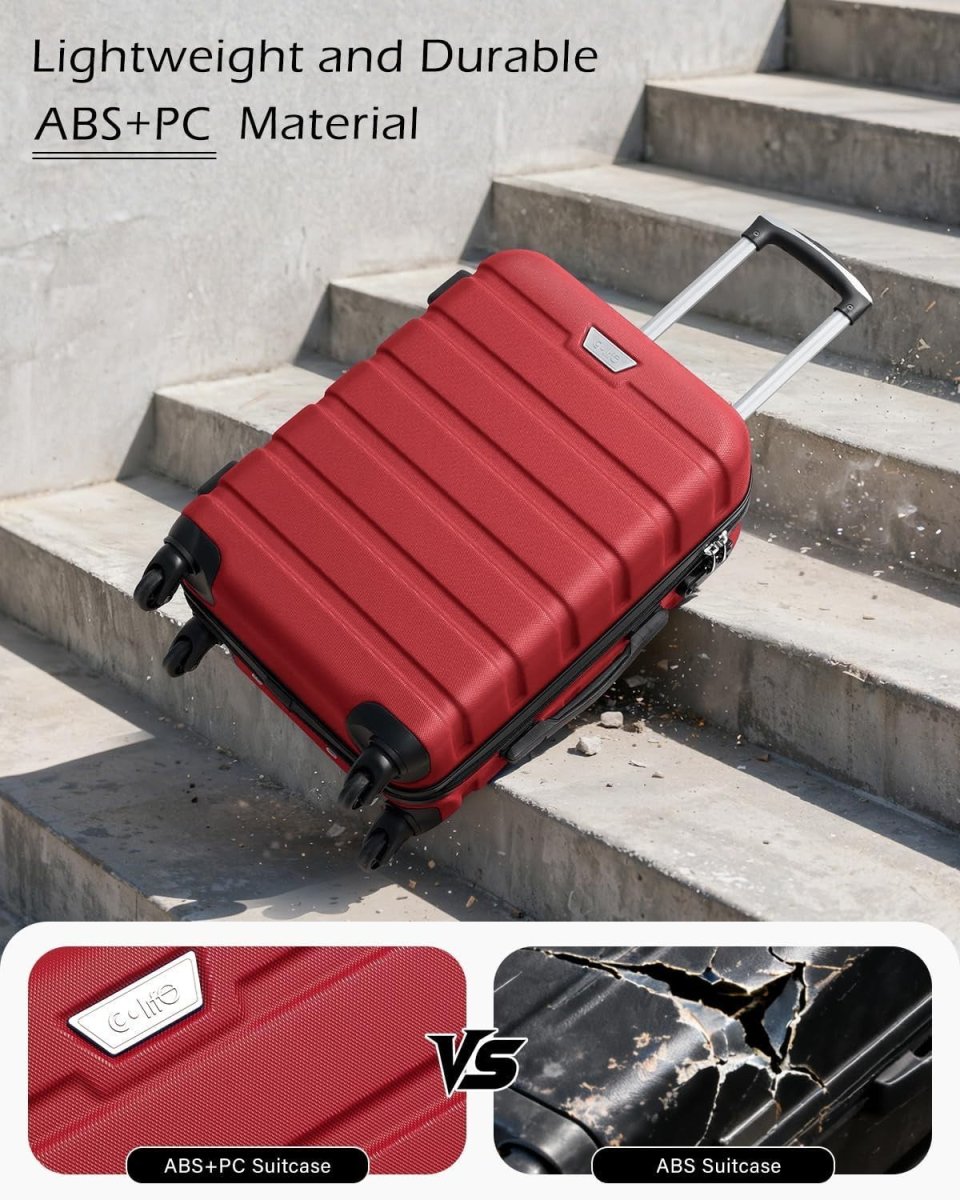 28 Inch Large Suitcase Lightweight Hard Shell TSA Lock Spinner Wheels - Kwikley