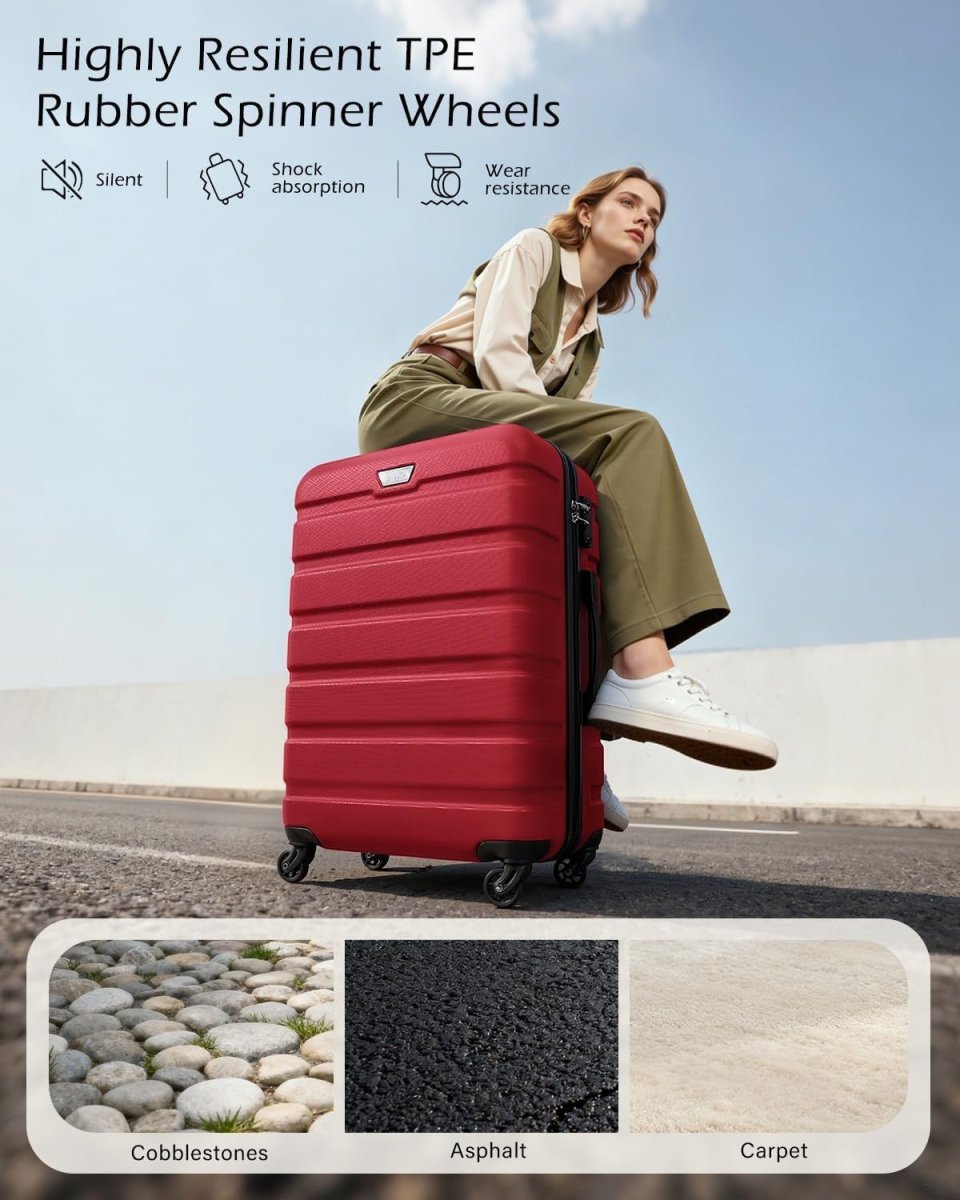 28 Inch Large Suitcase Lightweight Hard Shell TSA Lock Spinner Wheels - Kwikley