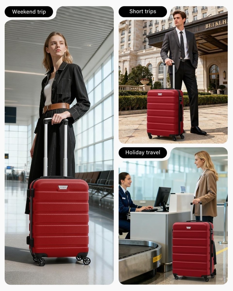 28 Inch Large Suitcase Lightweight Hard Shell TSA Lock Spinner Wheels - Kwikley