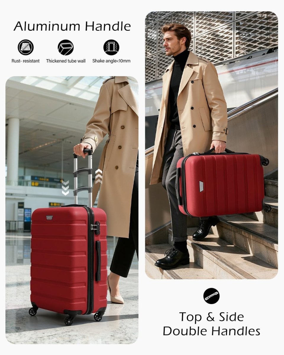 28 Inch Large Suitcase Lightweight Hard Shell TSA Lock Spinner Wheels - Kwikley