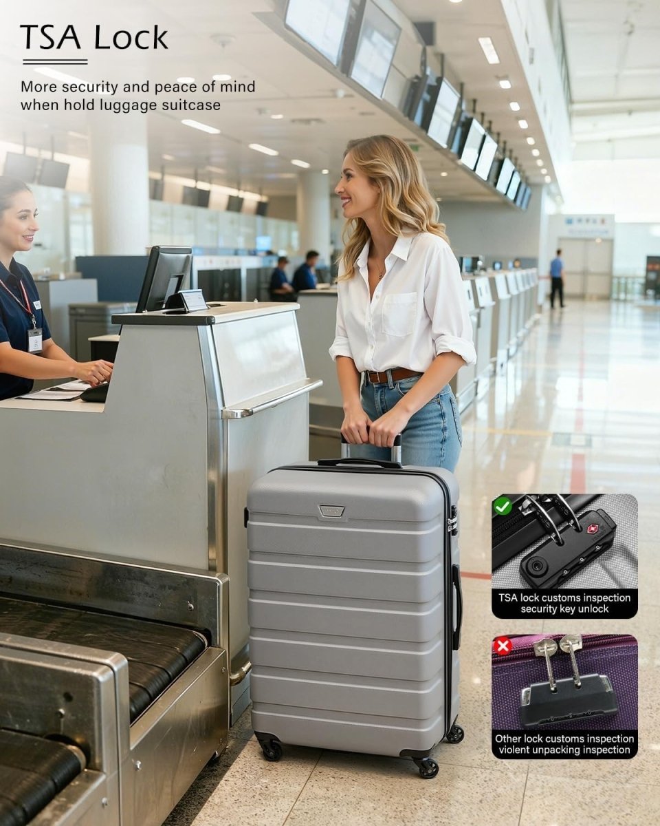 28in Extra Large Check In Luggage Hard Shell TSA Lock Quiet Spinner - Kwikley