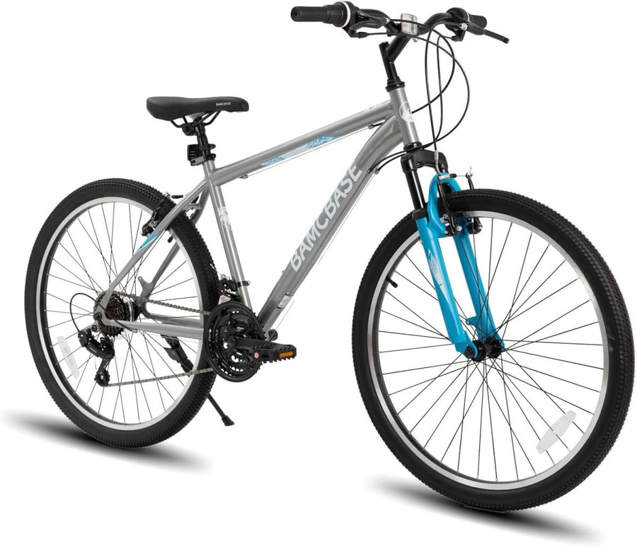 29" Mountain Bike 21-Speed V-Brake Steel Frame Hardtail MTB Adult Grey - Kwikley