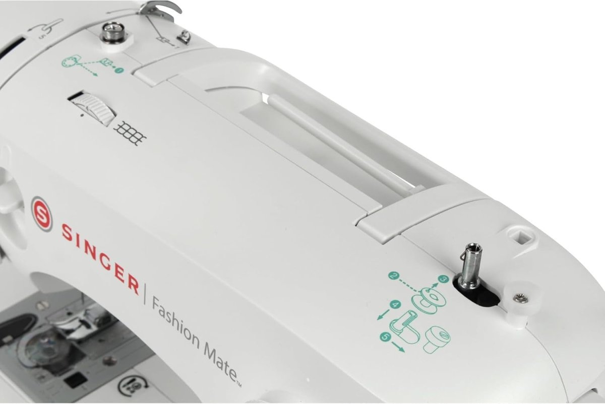 29 Stitch Sewing Machine 1 Step Buttonhole LED Light Electric White - Kwikley