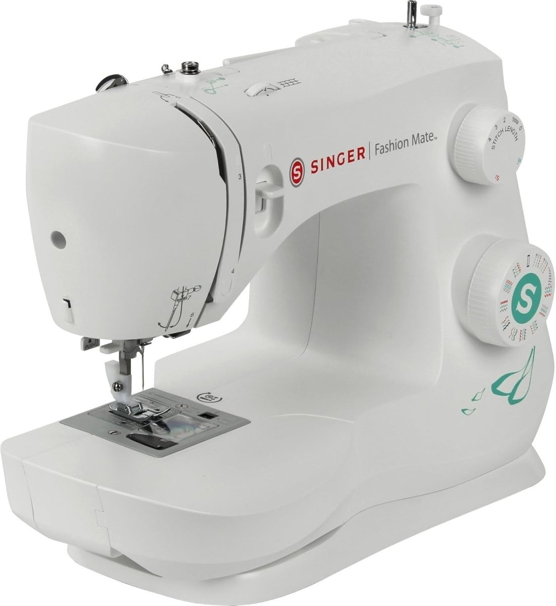29 Stitch Sewing Machine 1 Step Buttonhole LED Light Electric White - Kwikley