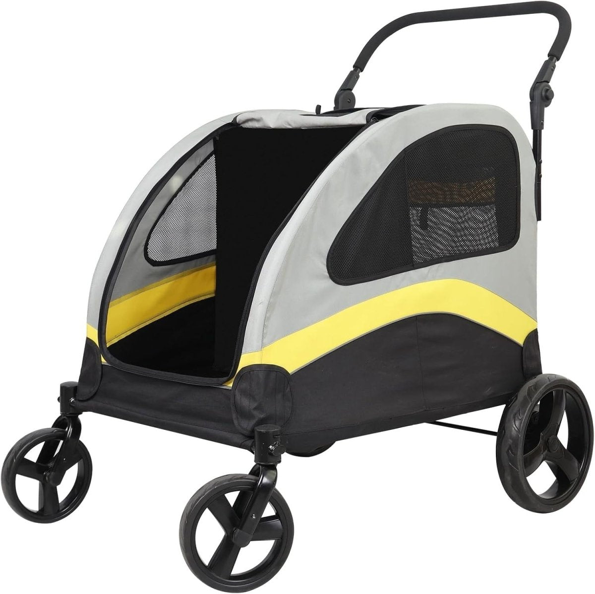 2in1 Heavy Duty Dog Stroller Foldable Pet Buggy Divider 42kg - Kwikley