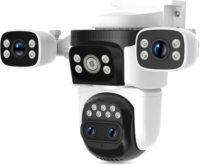 2K PTZ WiFi Security Camera 4 Lens Auto Tracking Color Night Vision