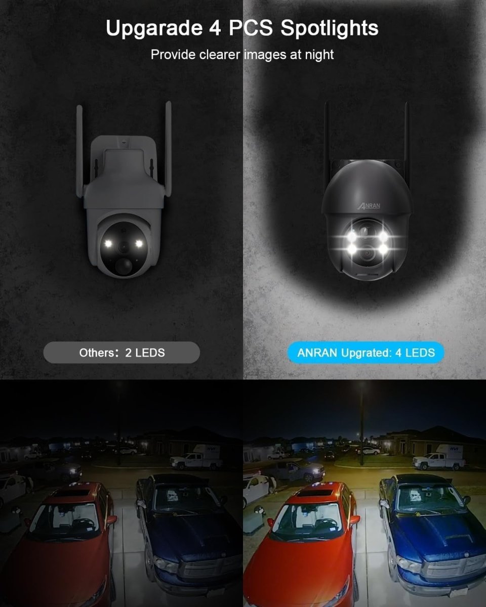 2K Solar Security Camera Outdoor Wireless 360° WiFi Color Night Vision - Kwikley
