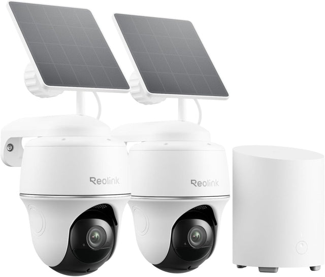 2K Solar Security Camera System Wireless PTZ AI Detection 2 Cam