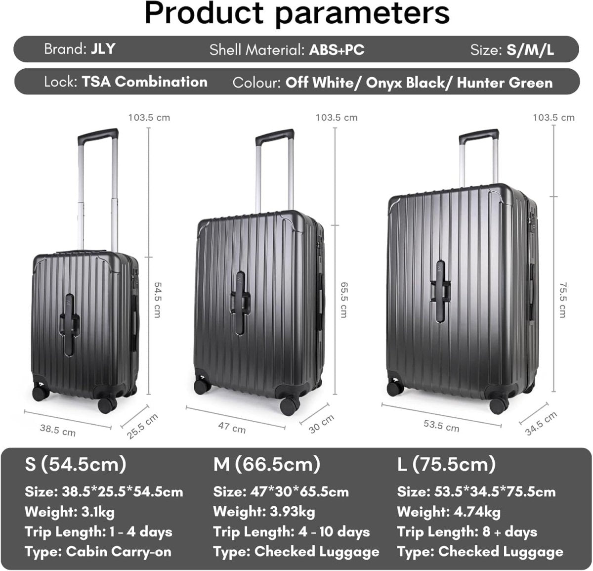 2pc Carry On Luggage Set Vanity Case & Cabin Spinner TSA Lock Cup Holder - Kwikley