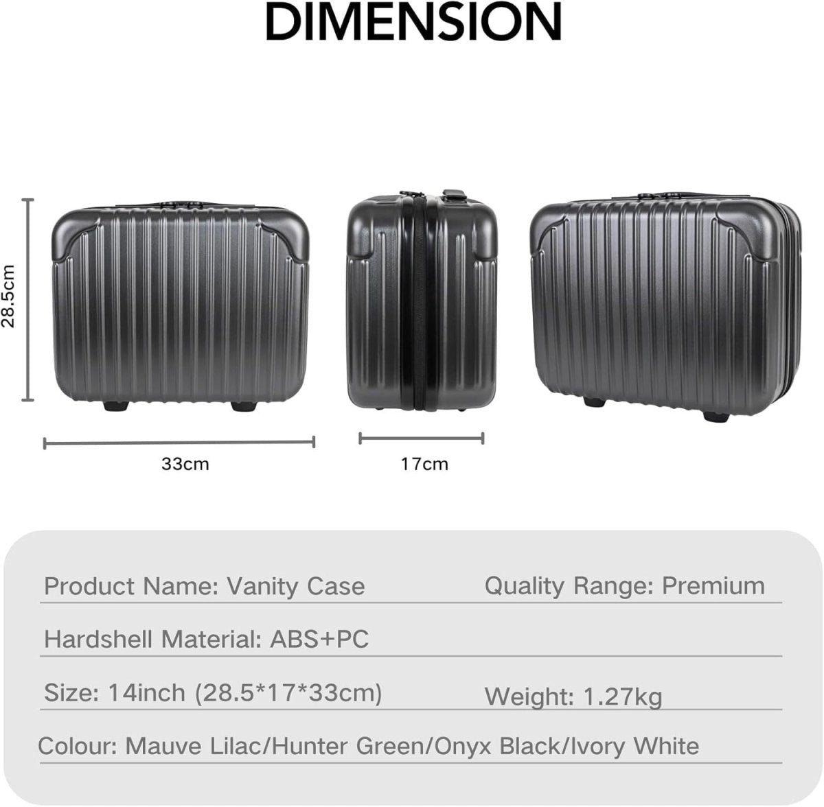 2pc Carry On Luggage Set Vanity Case & Cabin Spinner TSA Lock Cup Holder - Kwikley