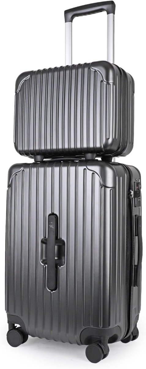 2pc Carry On Luggage Set Vanity Case & Cabin Spinner TSA Lock Cup Holder - Kwikley