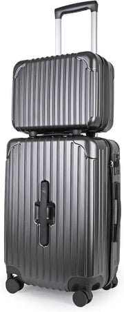 2pc Carry On Luggage Set Vanity Case & Cabin Spinner TSA Lock Cup Holder - Kwikley