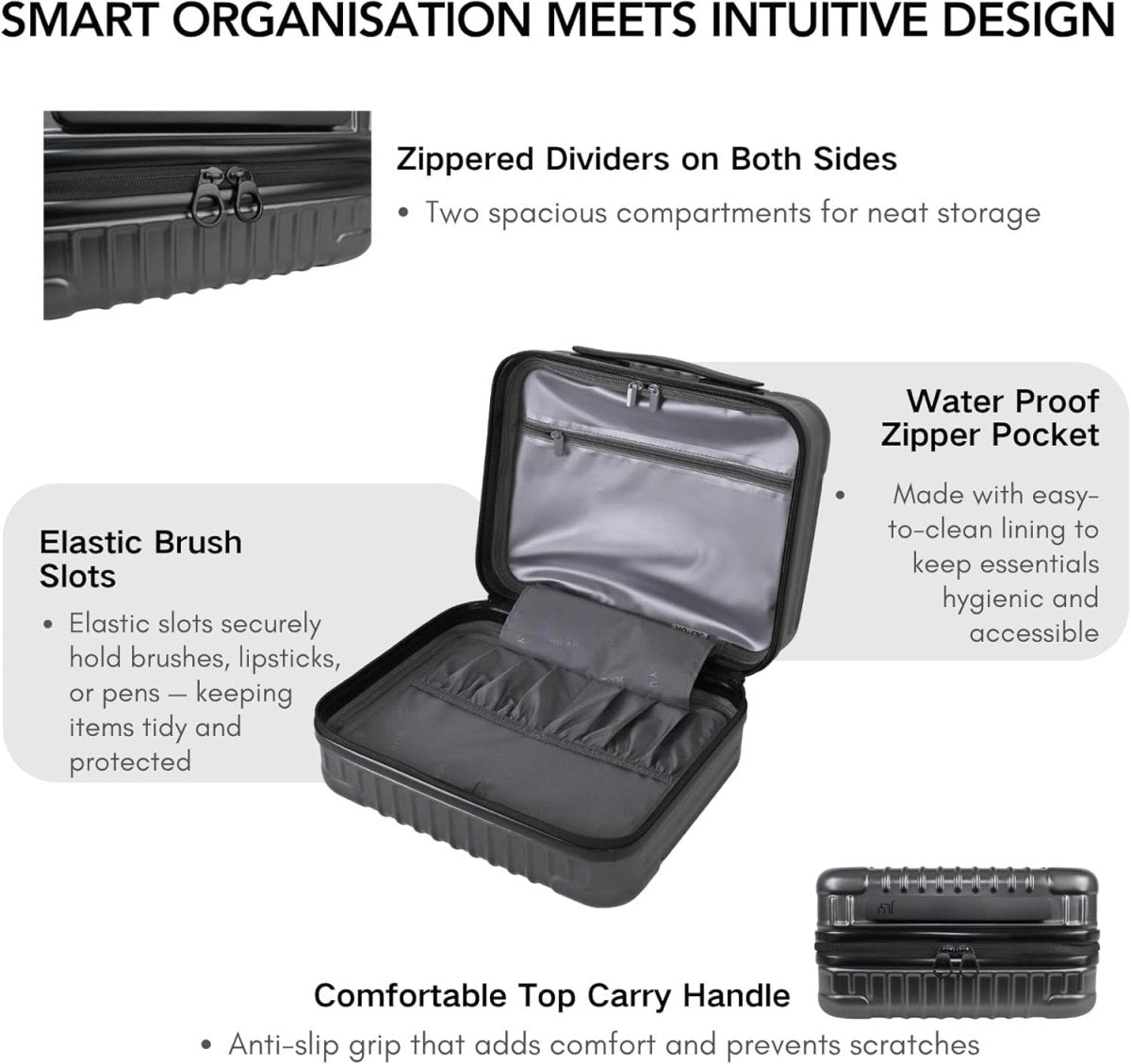 2pc Carry On Luggage Set Vanity Case & Cabin Spinner TSA Lock Cup Holder - Kwikley