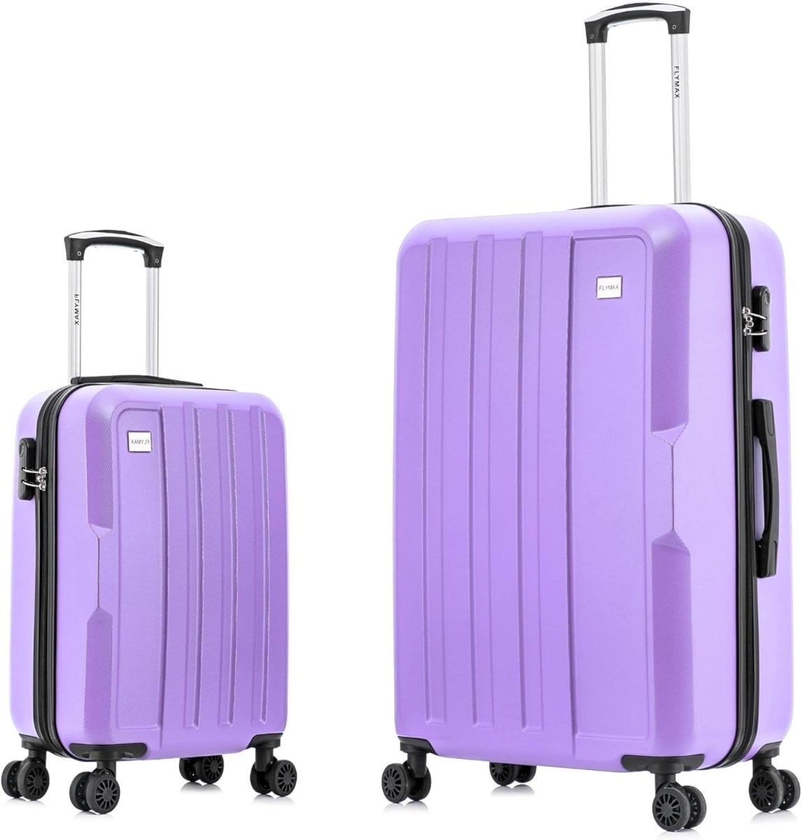 2pc Suitcase Bundle Large Hold & Cabin ABS Hard Shell Ultra Light Spinner - Kwikley