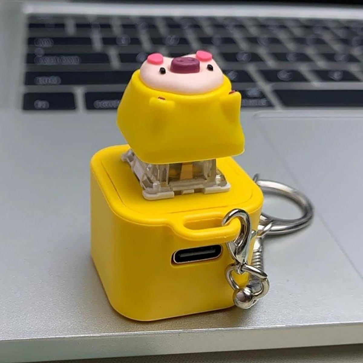 2pcs Yellow Frog Clicker Fidget Keychain LED Sound Stress Toy - Kwikley