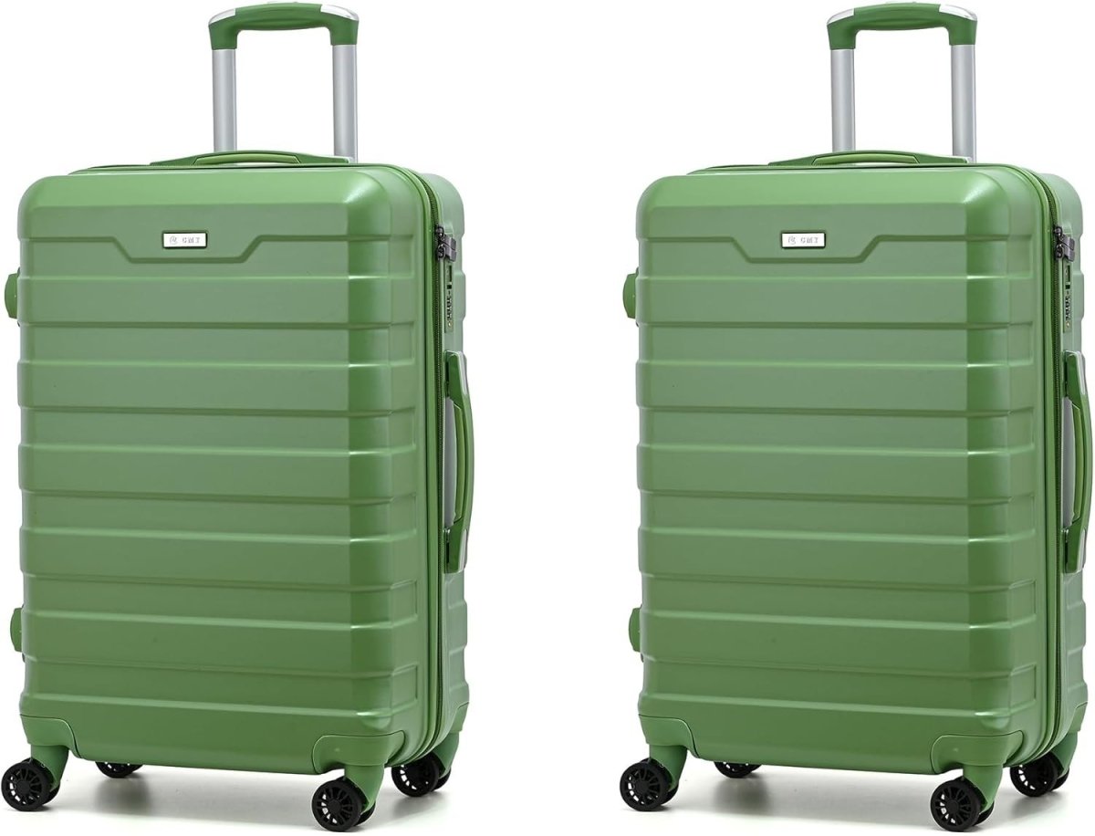 2x 20'' Cabin Suitcases Hard Shell PC Lightweight Spinner TSA Locks - Kwikley