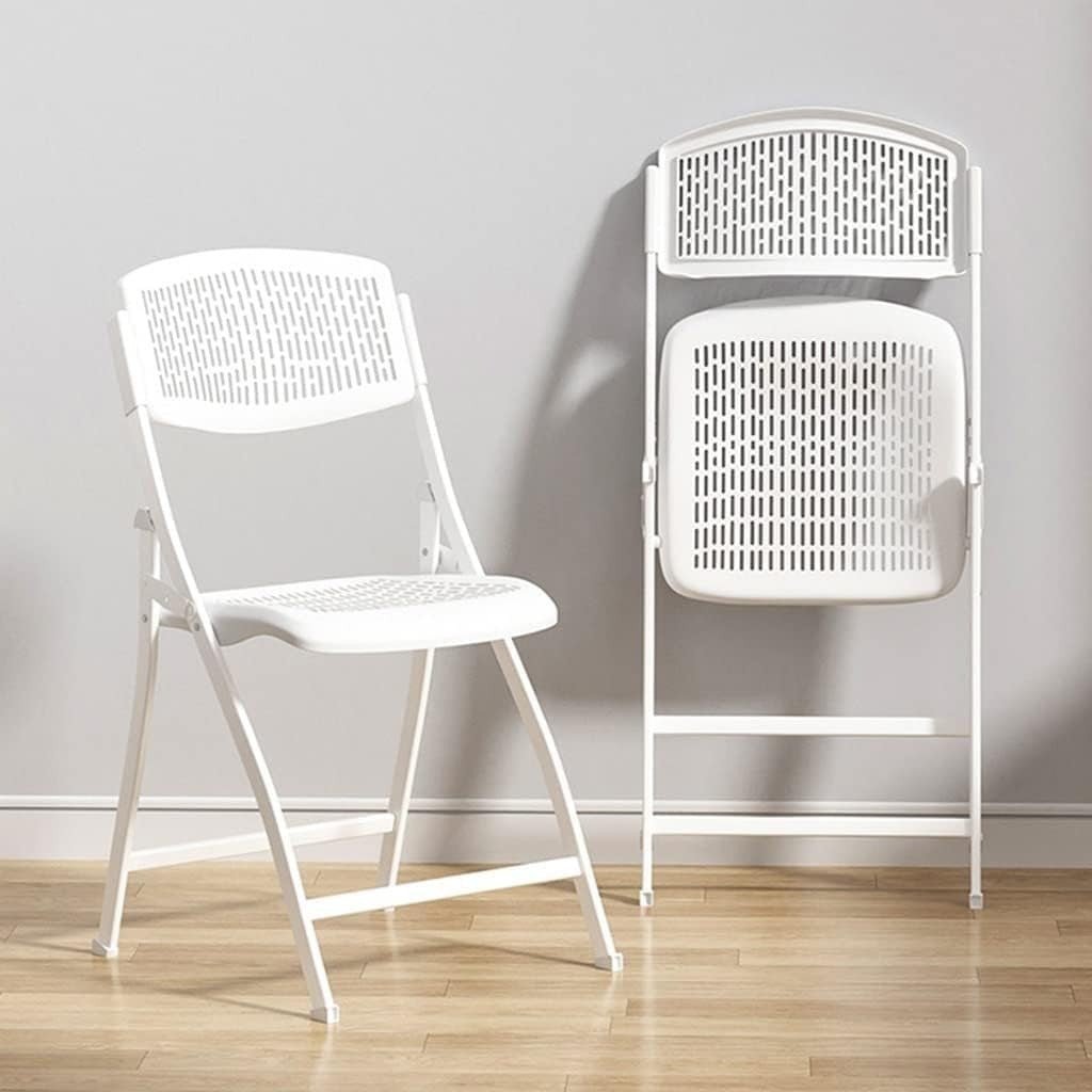 2x Folding Garden Chairs Lightweight Rattan Effect Patio Balcony White - Kwikley