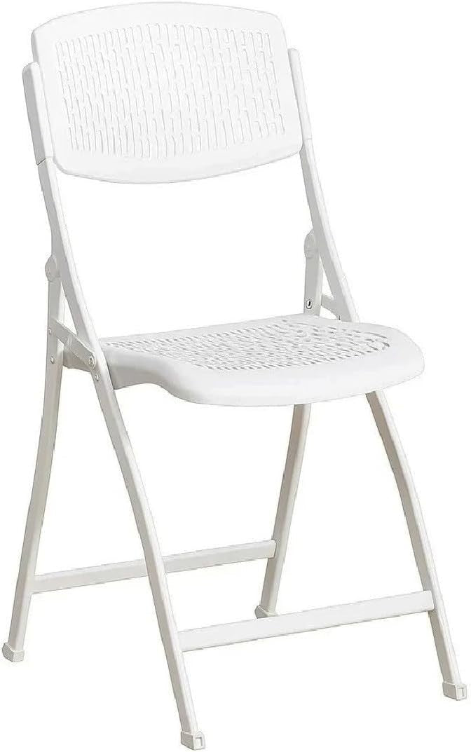2x Folding Garden Chairs Lightweight Rattan Effect Patio Balcony White - Kwikley