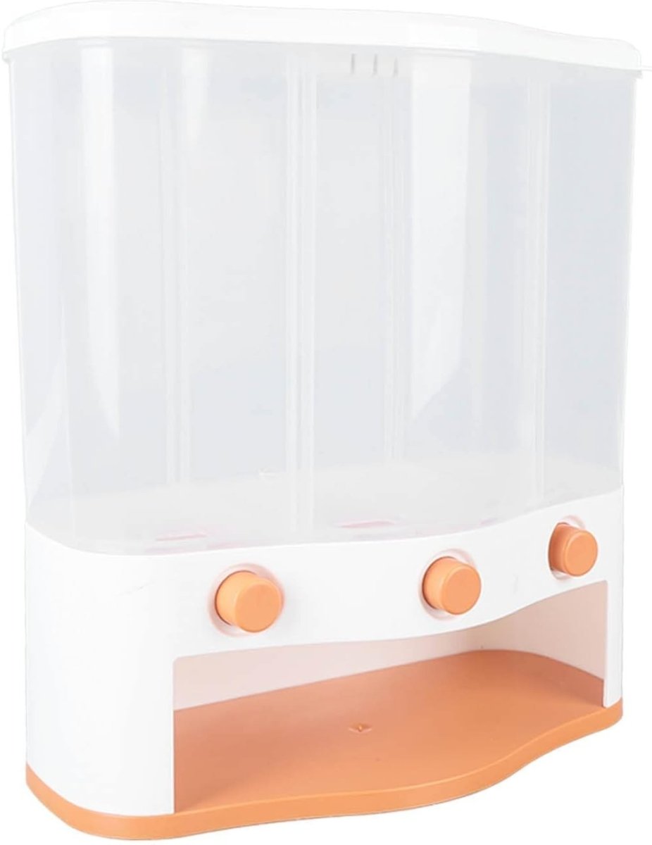 3 Grid Grain Dispenser Box 6L Rice Storage Container Clear Window - Kwikley