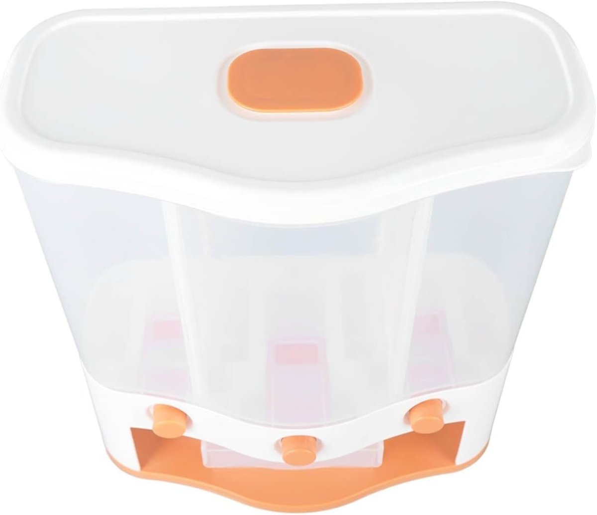 3 Grid Grain Dispenser Box 6L Rice Storage Container Clear Window - Kwikley