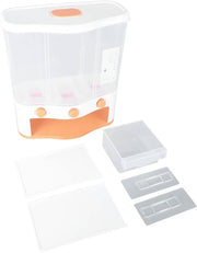 3 Grid Grain Dispenser Box 6L Rice Storage Container Clear Window - Kwikley
