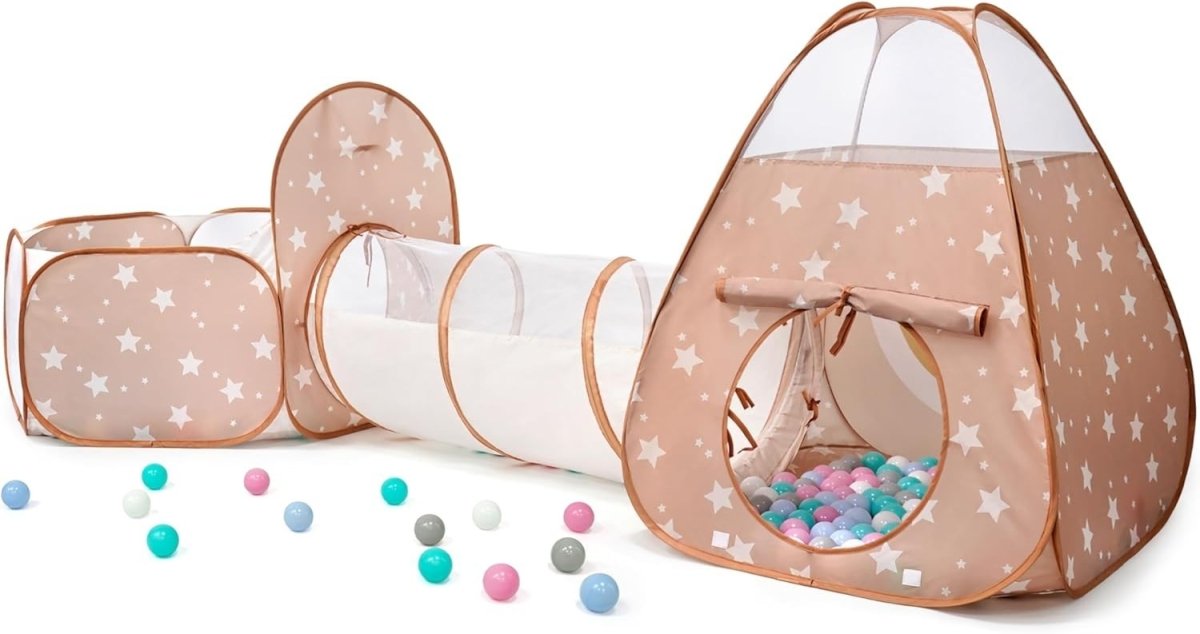3 in 1 Kids Pop Up Play Tent Tunnel Ball Pit Indoor Outdoor - Kwikley