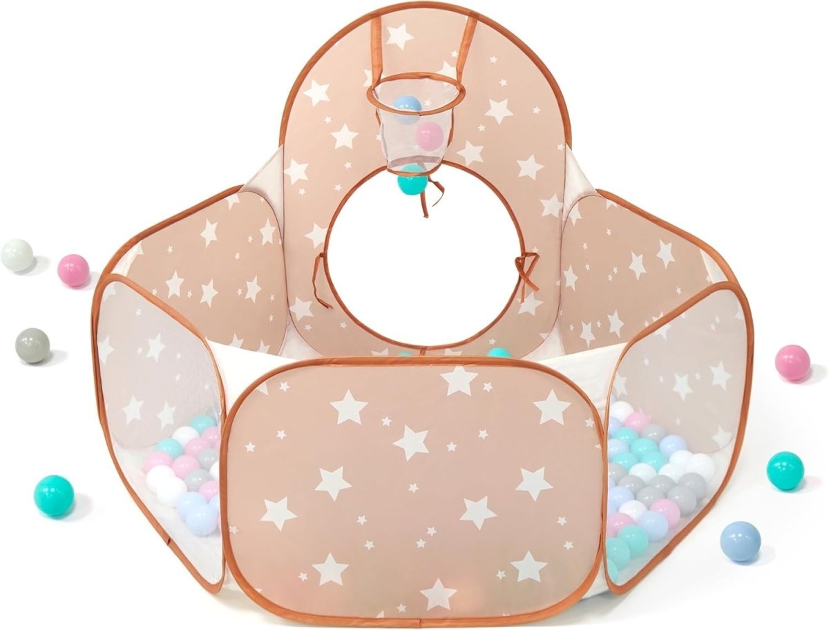 3 in 1 Kids Pop Up Play Tent Tunnel Ball Pit Indoor Outdoor - Kwikley