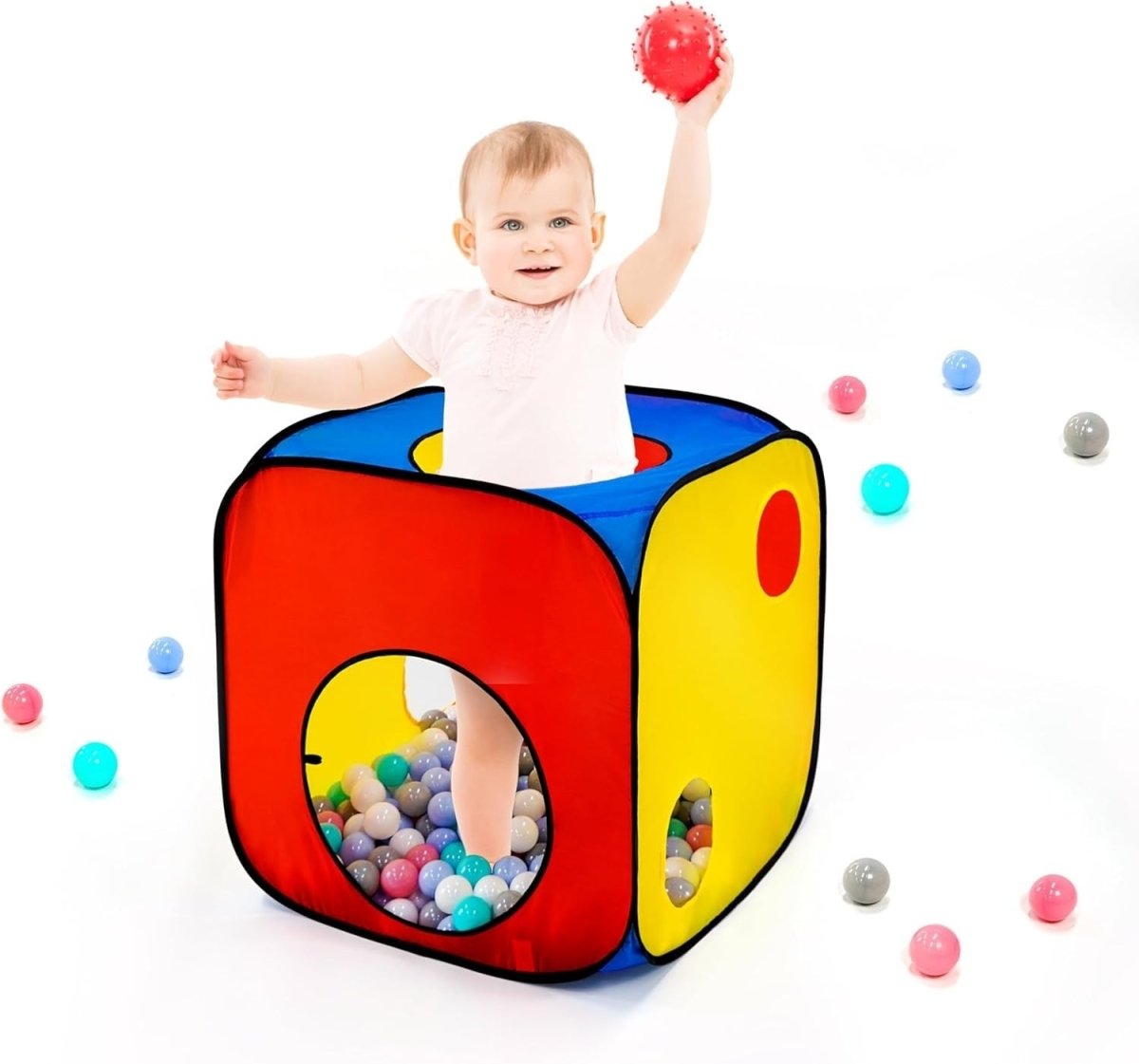 3 in 1 Kids Pop Up Play Tent Tunnel Ball Pit Indoor Outdoor Set - Kwikley