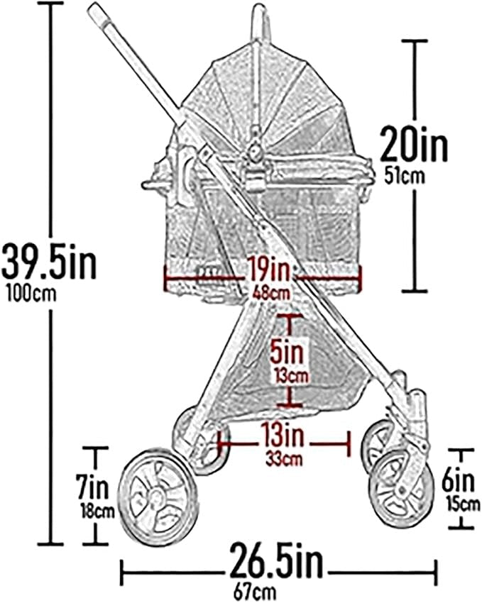 3 in 1 Pet Travel System Stroller Carrier Car Seat Small Dog Cat Pram - Kwikley