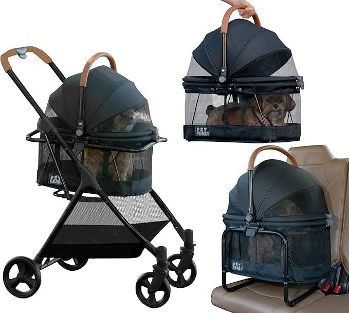 3 in 1 Pet Travel System Stroller Carrier Car Seat Small Dog Cat Pram - Kwikley
