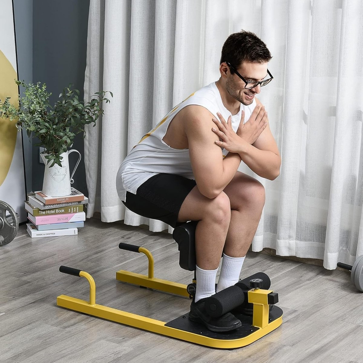 3 in 1 Sissy Squat Machine Push Up Sit Up Bench Home Gym Trainer - Kwikley