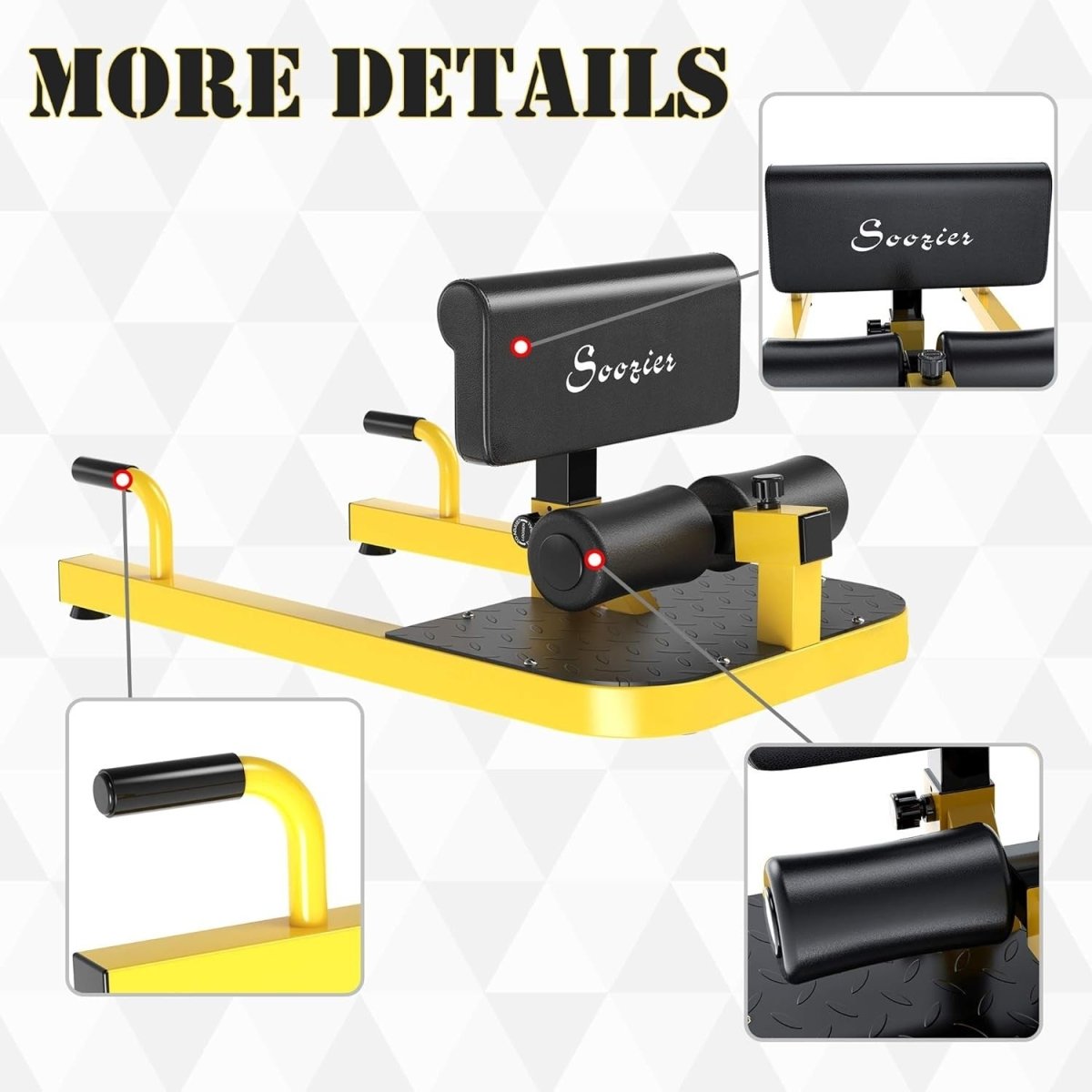 3 in 1 Sissy Squat Machine Push Up Sit Up Bench Home Gym Trainer - Kwikley