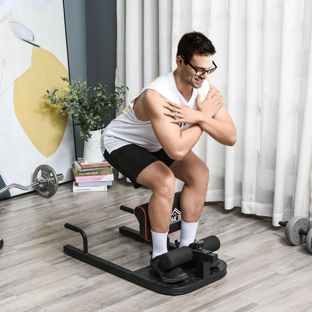 3 in 1 Squat Machine Hip Thrust Bench Push Up Stand Home Gym - Kwikley