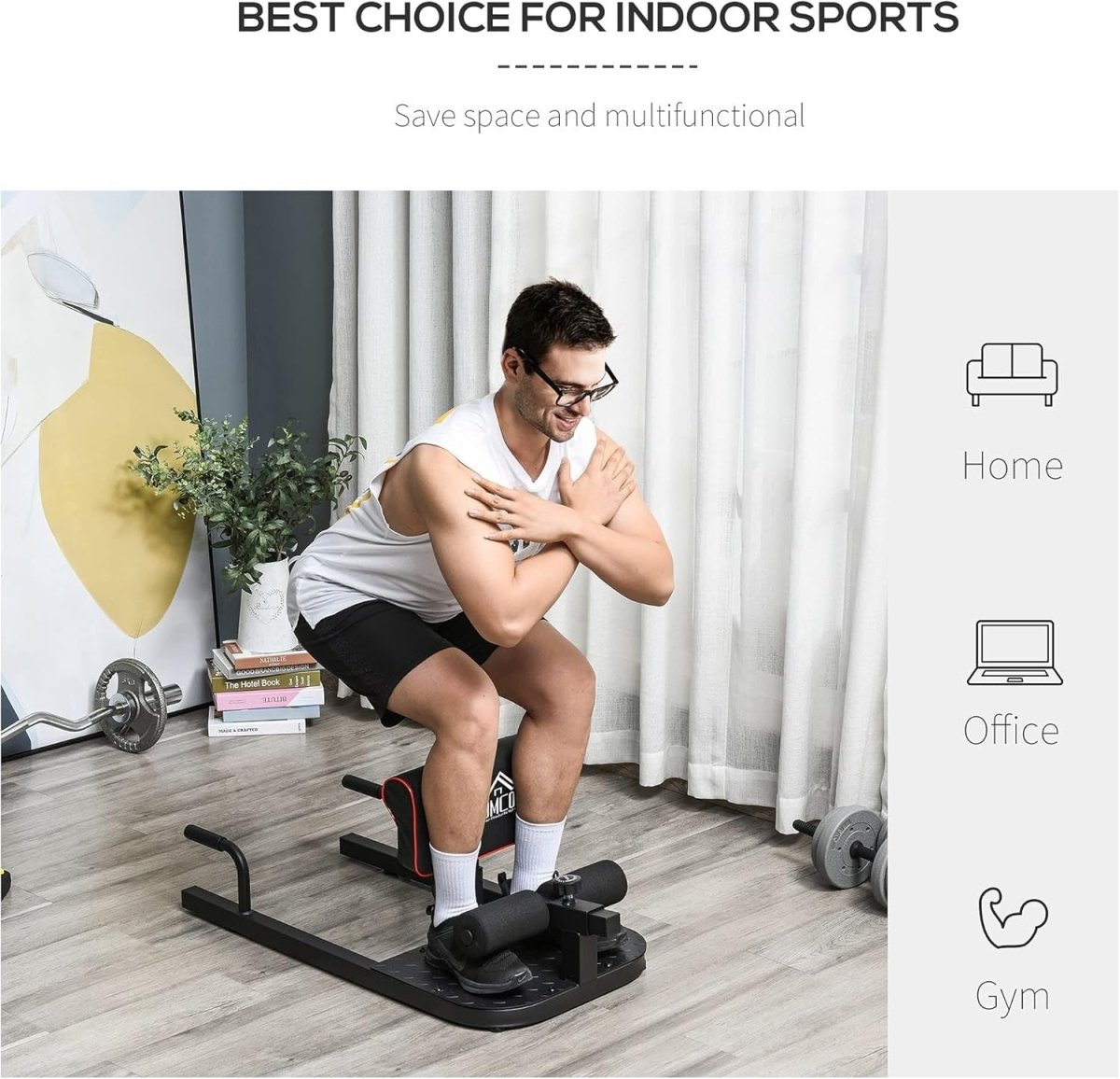 3 in 1 Squat Machine Hip Thrust Bench Push Up Stand Home Gym - Kwikley