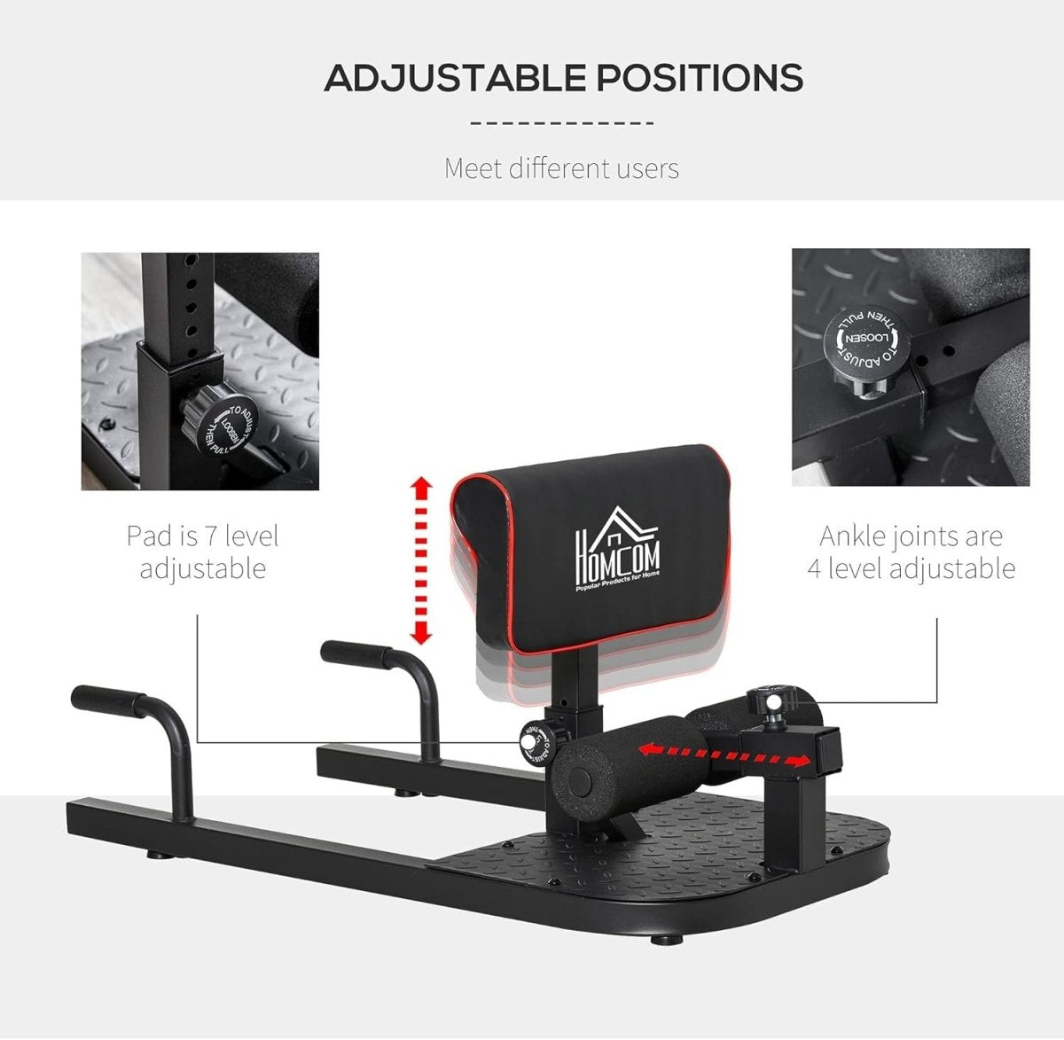 3 in 1 Squat Machine Hip Thrust Bench Push Up Stand Home Gym - Kwikley