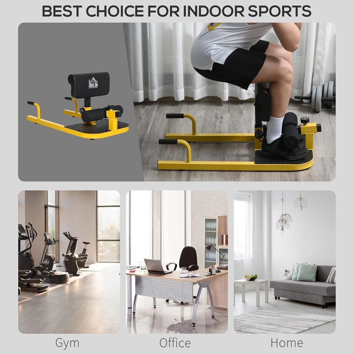 3-in-1 Squat Machine Hip Thrust Bench Push Up Stand Home Gym Trainer - Kwikley