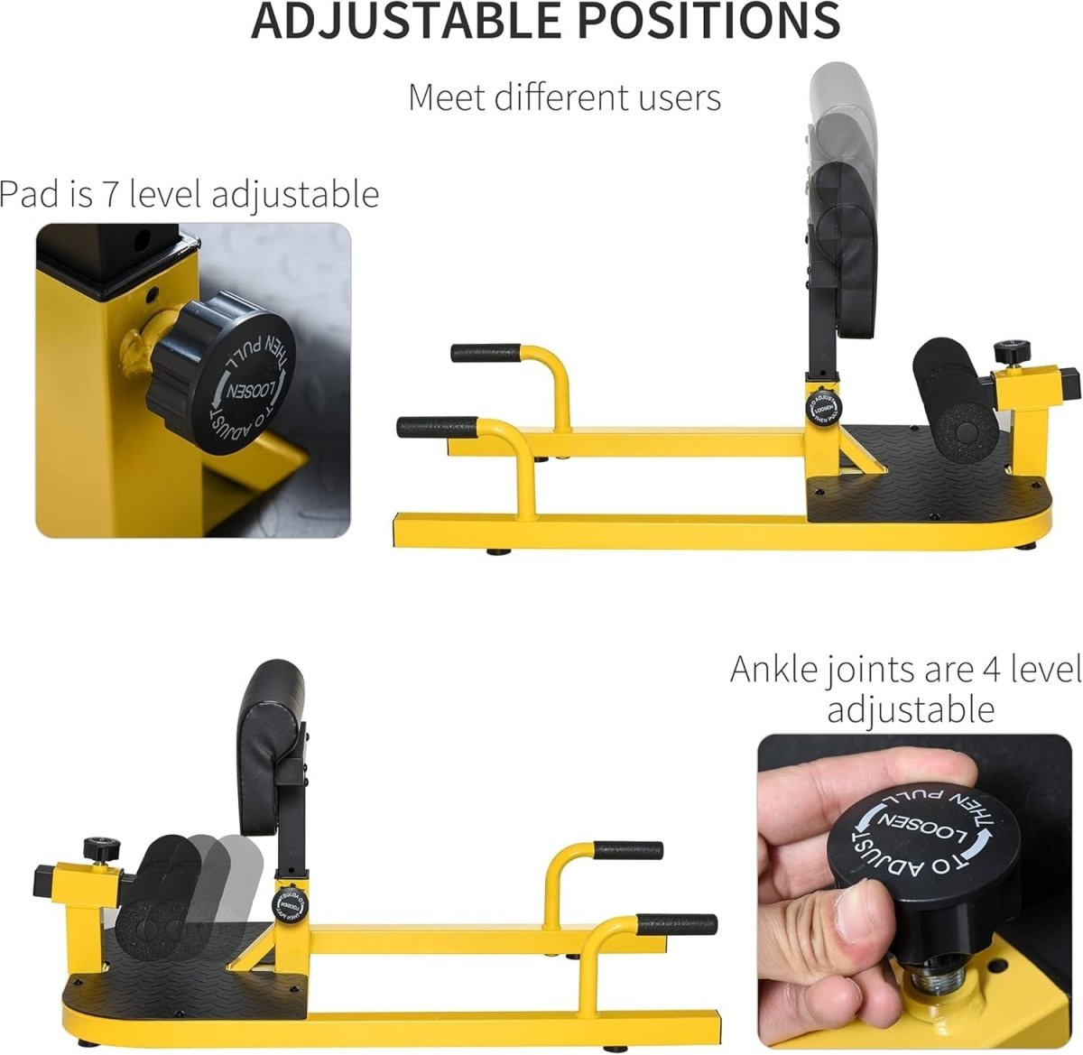3-in-1 Squat Machine Hip Thrust Bench Push Up Stand Home Gym Trainer - Kwikley