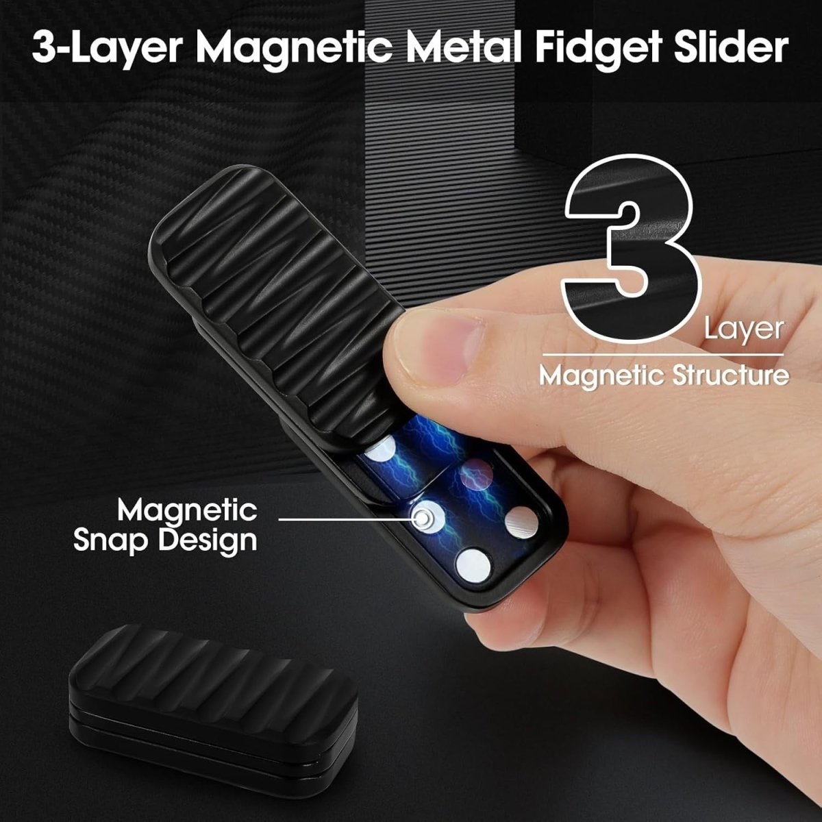 3 Layer Metal Magnetic Fidget Slider Click Stress Relief Pocket Toy - Kwikley