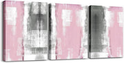 3 - Piece Pink Grey White Abstract Canvas Wall Art 40x30cm Modern - Kwikley