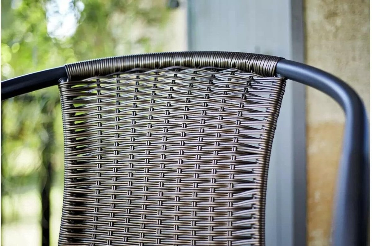 3 Piece Rattan Bistro Set Patio Table Chairs Outdoor Balcony Garden Dining - Kwikley