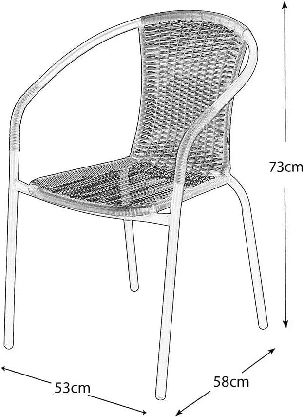 3 Piece Rattan Bistro Set Patio Table Chairs Outdoor Balcony Garden Dining - Kwikley