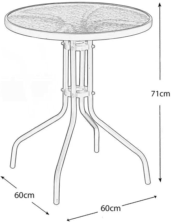 3 Piece Rattan Bistro Set Patio Table Chairs Outdoor Balcony Garden Dining - Kwikley