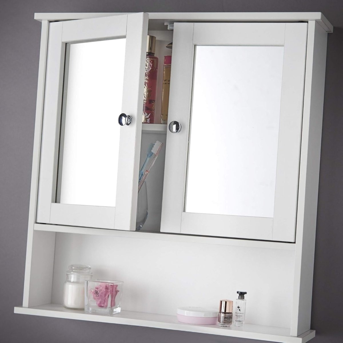 3 Piece White Bathroom Furniture Set | Under Sink, Tall & Mirror Cabinet Combo - Kwikley