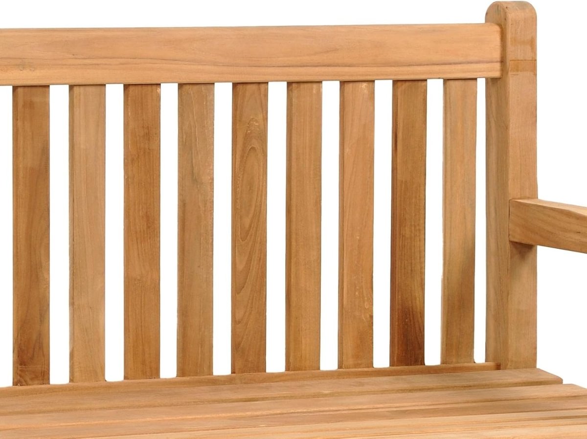 3 Seater Teak Wooden Garden Bench 150cm Patio Park Bench Seat - Kwikley