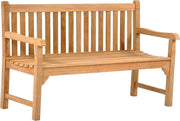 3 Seater Teak Wooden Garden Bench 150cm Patio Park Bench Seat - Kwikley